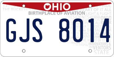 OH license plate GJS8014