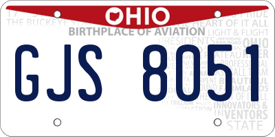 OH license plate GJS8051
