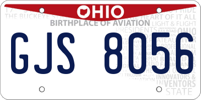 OH license plate GJS8056