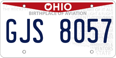 OH license plate GJS8057