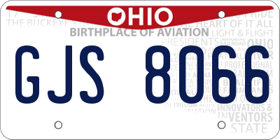 OH license plate GJS8066
