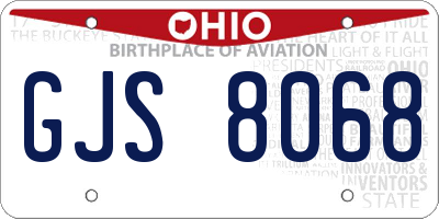 OH license plate GJS8068