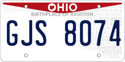 OH license plate GJS8074