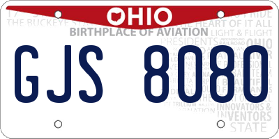 OH license plate GJS8080