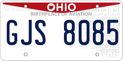 OH license plate GJS8085