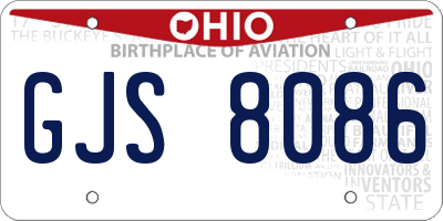 OH license plate GJS8086