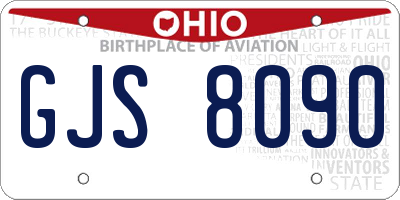 OH license plate GJS8090