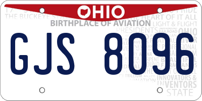 OH license plate GJS8096