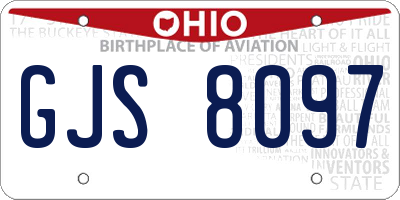 OH license plate GJS8097