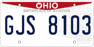 OH license plate GJS8103