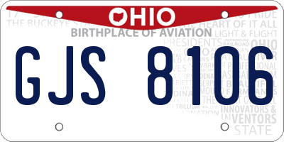 OH license plate GJS8106