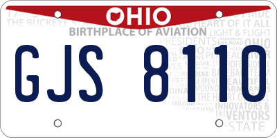 OH license plate GJS8110