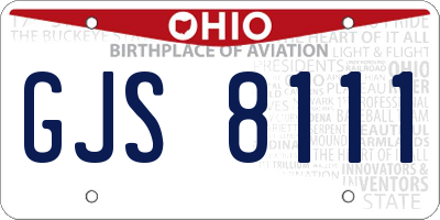 OH license plate GJS8111