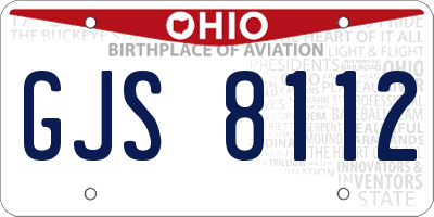OH license plate GJS8112