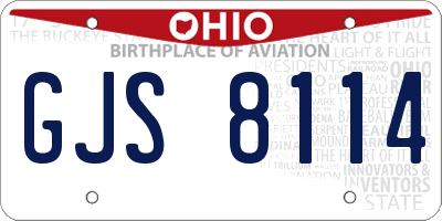 OH license plate GJS8114
