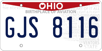 OH license plate GJS8116