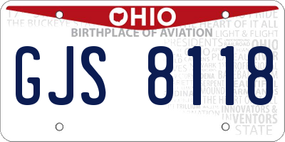 OH license plate GJS8118