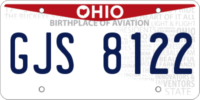 OH license plate GJS8122