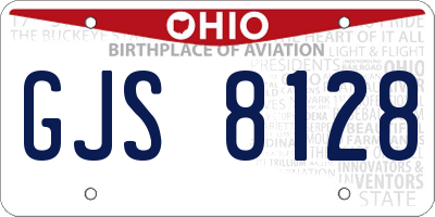 OH license plate GJS8128