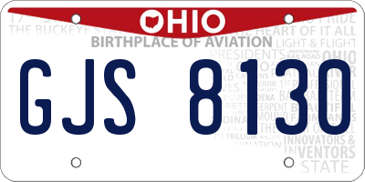OH license plate GJS8130