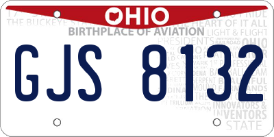 OH license plate GJS8132