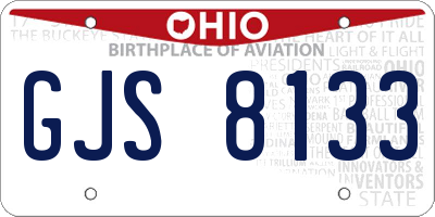 OH license plate GJS8133