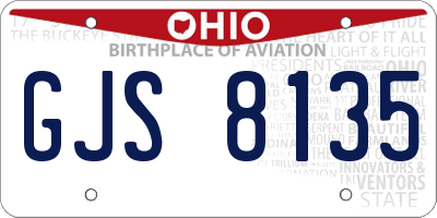 OH license plate GJS8135