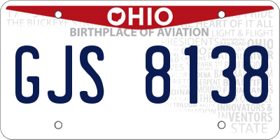 OH license plate GJS8138