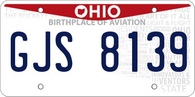 OH license plate GJS8139
