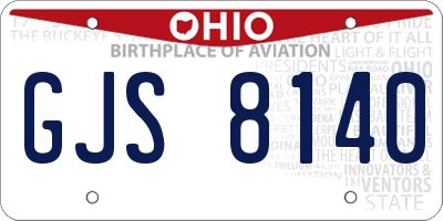 OH license plate GJS8140