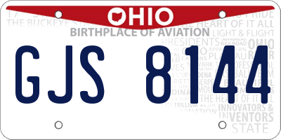 OH license plate GJS8144