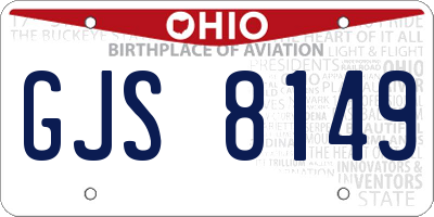 OH license plate GJS8149