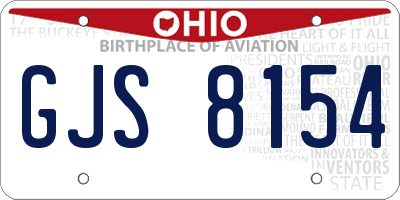 OH license plate GJS8154