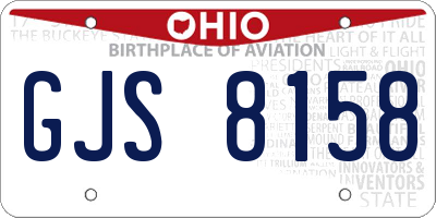 OH license plate GJS8158