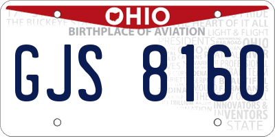 OH license plate GJS8160