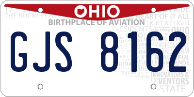 OH license plate GJS8162