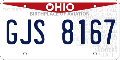 OH license plate GJS8167