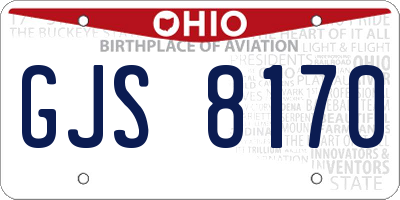 OH license plate GJS8170