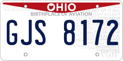 OH license plate GJS8172