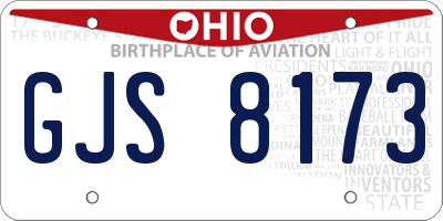OH license plate GJS8173