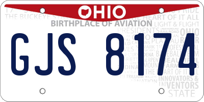 OH license plate GJS8174