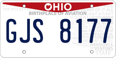 OH license plate GJS8177