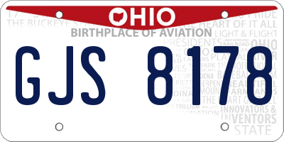 OH license plate GJS8178