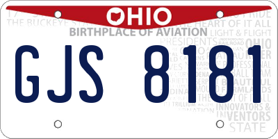 OH license plate GJS8181