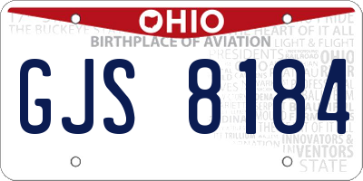 OH license plate GJS8184
