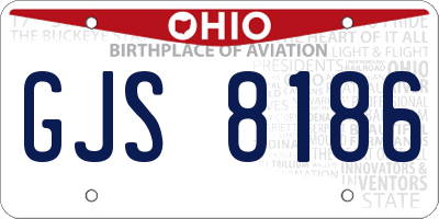OH license plate GJS8186