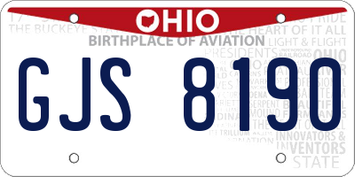 OH license plate GJS8190