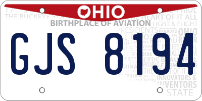 OH license plate GJS8194
