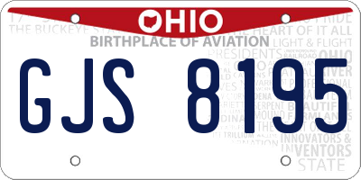 OH license plate GJS8195