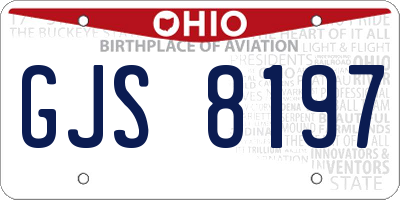 OH license plate GJS8197